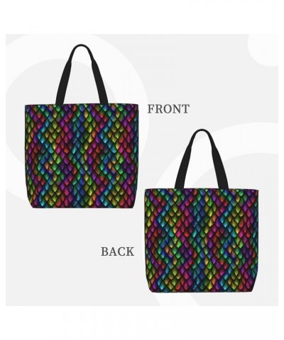 Colorful Fishes Print One-Shoulder Convenience Store, Portable Storage Bag, Work, School,Shoulder Bag Dragon Scale $19.18 Sho...