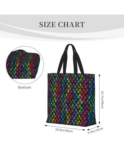 Colorful Fishes Print One-Shoulder Convenience Store, Portable Storage Bag, Work, School,Shoulder Bag Dragon Scale $19.18 Sho...