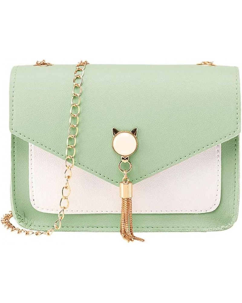 Women Cover Shoulder Small Bag Messenger Cat Mobile Bag Bag For Big Handbags For Women Green 18cmx6cmx13cm $8.16 Shoulder Bags