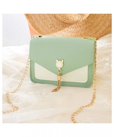 Women Cover Shoulder Small Bag Messenger Cat Mobile Bag Bag For Big Handbags For Women Green 18cmx6cmx13cm $8.16 Shoulder Bags