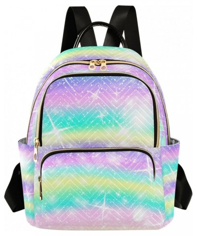 Women Backpack Unicorn Glitter Rainbow Anti-Theft Travel Backpack with Luggage Belt Lightweight Handbag Lady Purse Roomy Doub...