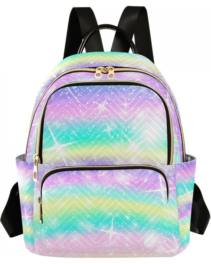 Women Backpack Unicorn Glitter Rainbow Anti-Theft Travel Backpack with Luggage Belt Lightweight Handbag Lady Purse Roomy Doub...