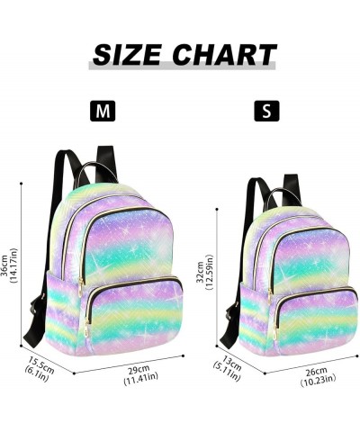 Women Backpack Unicorn Glitter Rainbow Anti-Theft Travel Backpack with Luggage Belt Lightweight Handbag Lady Purse Roomy Doub...