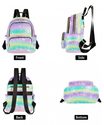 Women Backpack Unicorn Glitter Rainbow Anti-Theft Travel Backpack with Luggage Belt Lightweight Handbag Lady Purse Roomy Doub...