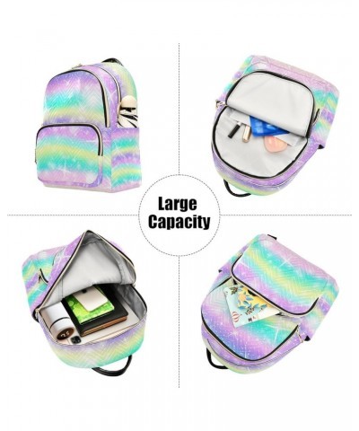 Women Backpack Unicorn Glitter Rainbow Anti-Theft Travel Backpack with Luggage Belt Lightweight Handbag Lady Purse Roomy Doub...