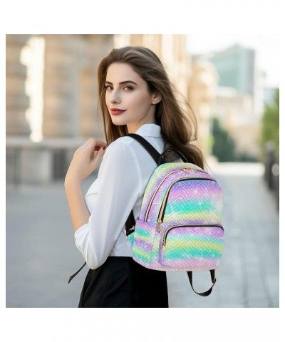 Women Backpack Unicorn Glitter Rainbow Anti-Theft Travel Backpack with Luggage Belt Lightweight Handbag Lady Purse Roomy Doub...