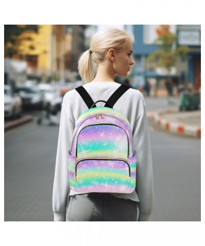 Women Backpack Unicorn Glitter Rainbow Anti-Theft Travel Backpack with Luggage Belt Lightweight Handbag Lady Purse Roomy Doub...