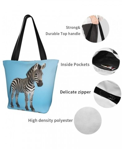 Very Cute Little Zebra Classic Printed Design,Large-Capacity Lightweight Quilted Handbag,Suitable For Shopping,Fitness,Fashio...