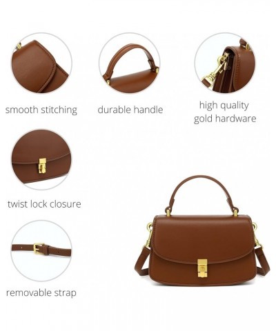 Top Handle Crossbody Bags for Women, Handbags for Women, Shoulder Bag, Crossbody Bag Purses for Women, H211504 - Brown Off Wh...