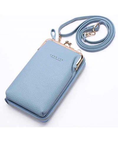 Tote Bag For Women Large Strap Adjustable Women Shoulder Phone Card Bag Wallet Capacity Slot Mobile Messenger Blue $14.64 Cro...