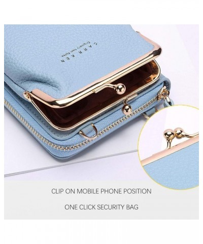 Tote Bag For Women Large Strap Adjustable Women Shoulder Phone Card Bag Wallet Capacity Slot Mobile Messenger Blue $14.64 Cro...