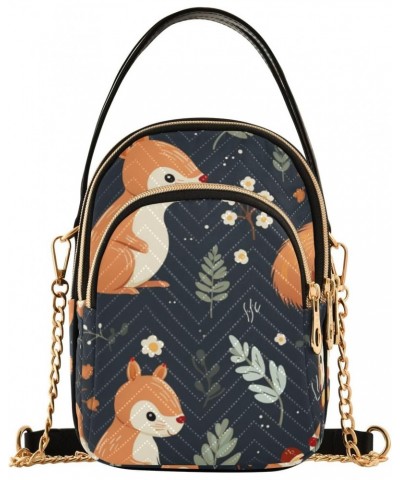 Crossbody Bag for Women, Cute Squirrel Phone Purse Detachable Chain Bag Shoulder Handbag Wallet $12.47 Crossbody Bags