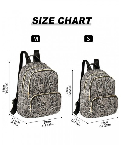 Snake Skin Backpack Purse for Women Anti-theft Small Fashion Travel Backpack with Zipper Weekend Bag,S $12.18 Backpacks