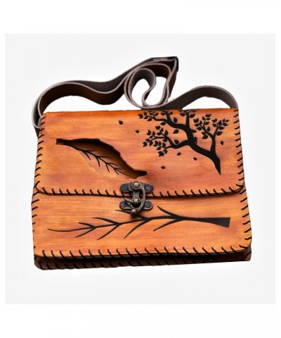 Hand Made Real Leather Crossbody Bag Purse Handbag for Women Ladies Authentic Shoulder Strap Genuine Unique Original Tree Bra...