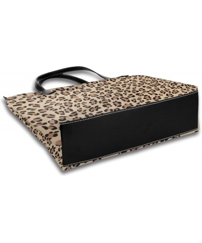 Tote Bag for Women,Shoulder Handbag Travel Totes Waterproof Bag Large Capacity with Zipper Leopard Brown $14.40 Totes