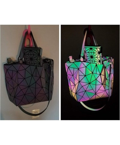 Geometric Purse Reflective Handbag Lattice Luminous Shoulder Bag Holographic Cross-Body Bag Geometry Lingge Purse for Women L...