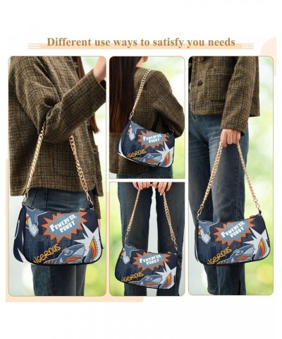 Crossbody Bags for Women Shoulder Purse Shark Robort Handbags Stylish Clutch Purse with Chain Strap $13.20 Totes