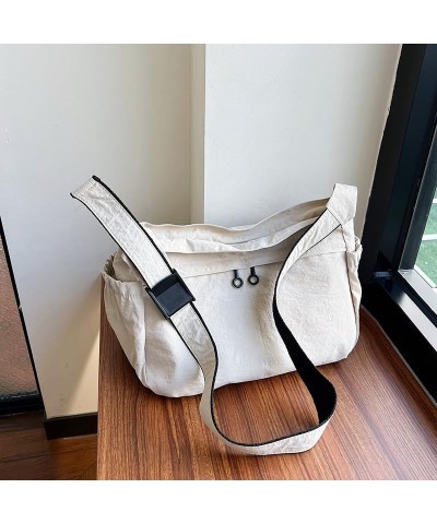 Nylon Purses for Women Nylon Hobo Shoulder Crossbody Messenger Bag Sports Bag 2024 Beige $11.21 Crossbody Bags