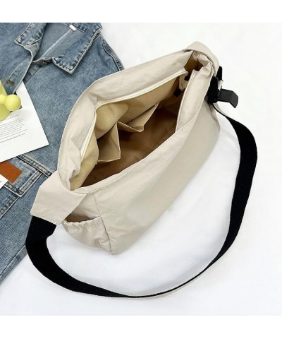 Nylon Purses for Women Nylon Hobo Shoulder Crossbody Messenger Bag Sports Bag 2024 Beige $11.21 Crossbody Bags