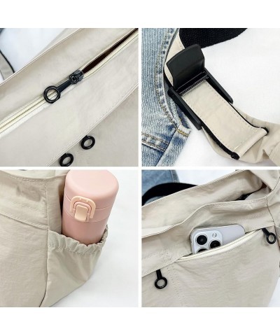 Nylon Purses for Women Nylon Hobo Shoulder Crossbody Messenger Bag Sports Bag 2024 Beige $11.21 Crossbody Bags