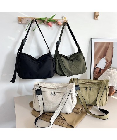 Nylon Purses for Women Nylon Hobo Shoulder Crossbody Messenger Bag Sports Bag 2024 Beige $11.21 Crossbody Bags