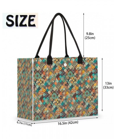 Arabic Boho Pattern Large Tote Bag Shoulder Bag For Women Teachers Nurses Work Shopping Travel Handbag Purse $10.66 Totes