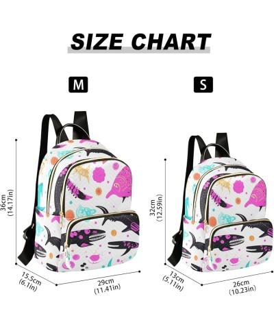 Shark Cartoon Fashion Backpack Purse Ladies Fashion Rucksack Travel Shoulder Bag Casual Daily Backpack Work Bag Small $19.97 ...