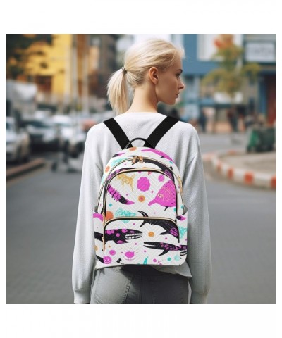 Shark Cartoon Fashion Backpack Purse Ladies Fashion Rucksack Travel Shoulder Bag Casual Daily Backpack Work Bag Small $19.97 ...