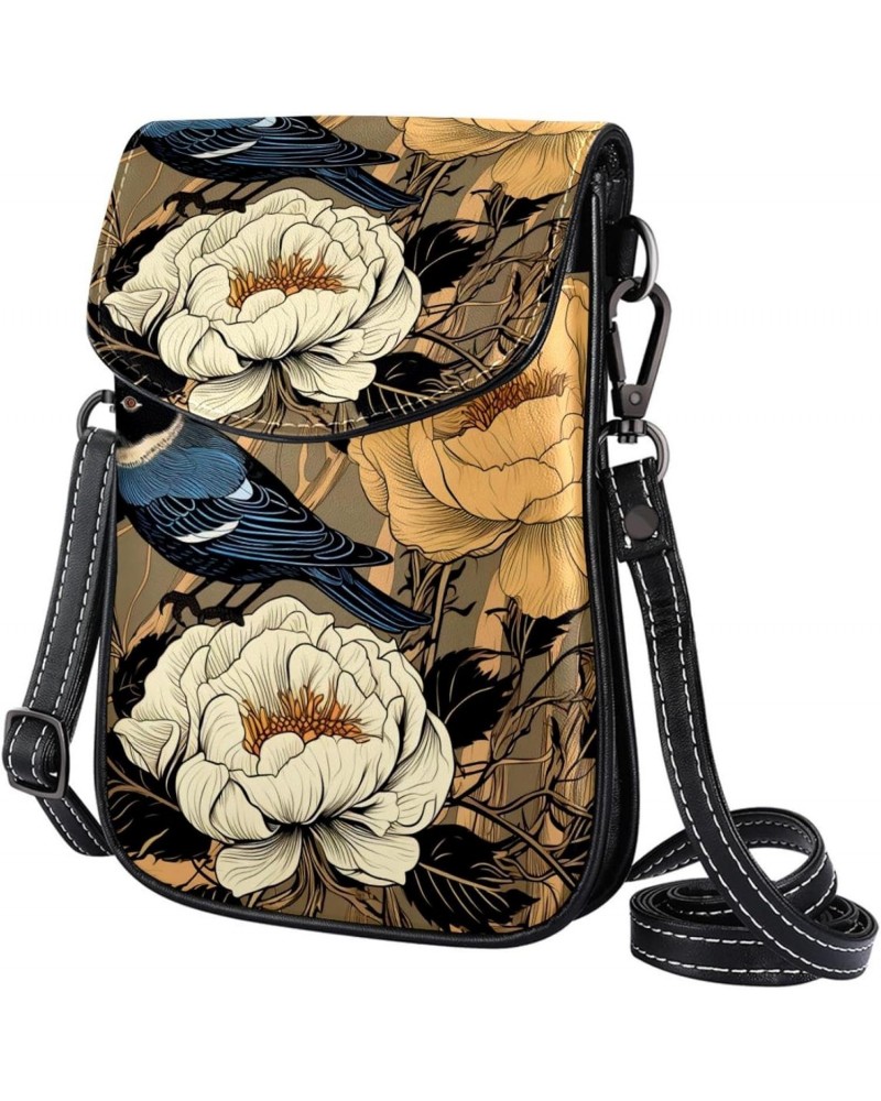 Crossbody Bags for Women,Crossbody Bag Men,Small Sling Bag,Birds and Flowers Vintage,Crossbody Purse $10.61 Crossbody Bags