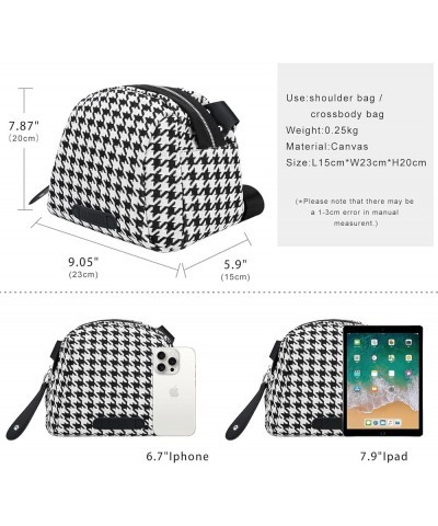 Crossbody Purse Small Messenger Bags for Women Shoulder Bag… Houndstooth Bag-black $12.23 Messenger Bags