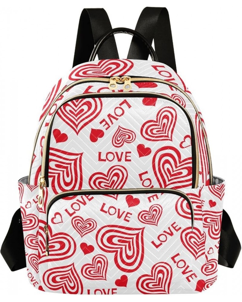 Women Backpack Cartoon Love Heart Anti-Theft Travel Backpack with Luggage Belt Lightweight Handbag Roomy Double Zipper Weeken...