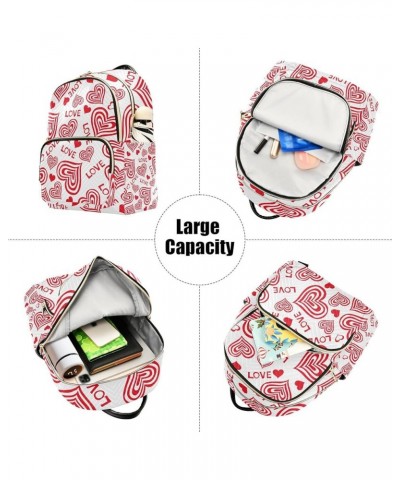 Women Backpack Cartoon Love Heart Anti-Theft Travel Backpack with Luggage Belt Lightweight Handbag Roomy Double Zipper Weeken...