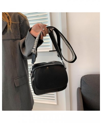 Women's Autumn And Winter Korean Style Casual Crossbody Bag Pu Leather Small Square Bag Single Shoulder Armpit Bag Black $34....