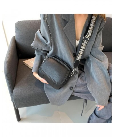 Women's Autumn And Winter Korean Style Casual Crossbody Bag Pu Leather Small Square Bag Single Shoulder Armpit Bag Black $34....