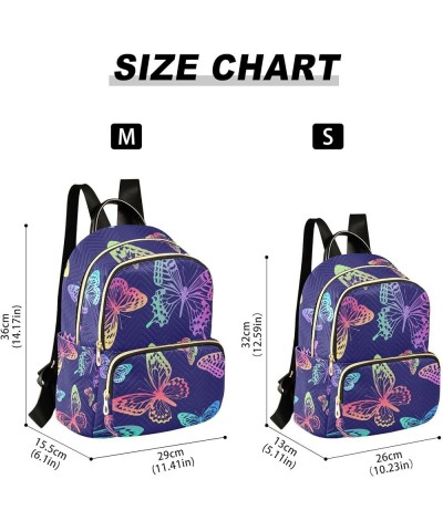 Butterfly Rainbow Gradient Fashion Travel Backpack for Women Multi Pockets Lightweight Purse for Women-S Multicolor $17.15 Ba...